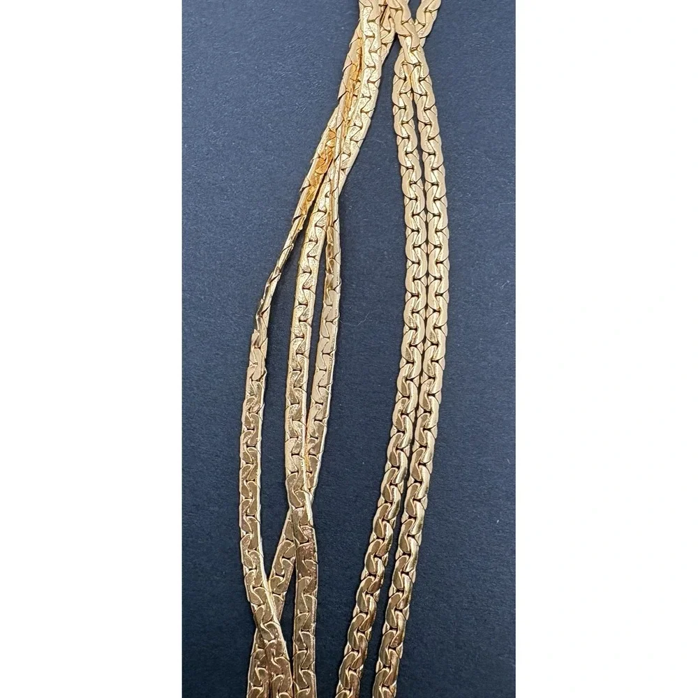 Trifari Multi-Strand Gold Tone Layered Necklace